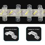 clips bandes lumineuses transparents rainurés 10mm 12mm 14mm 16mm silicone qualité haute