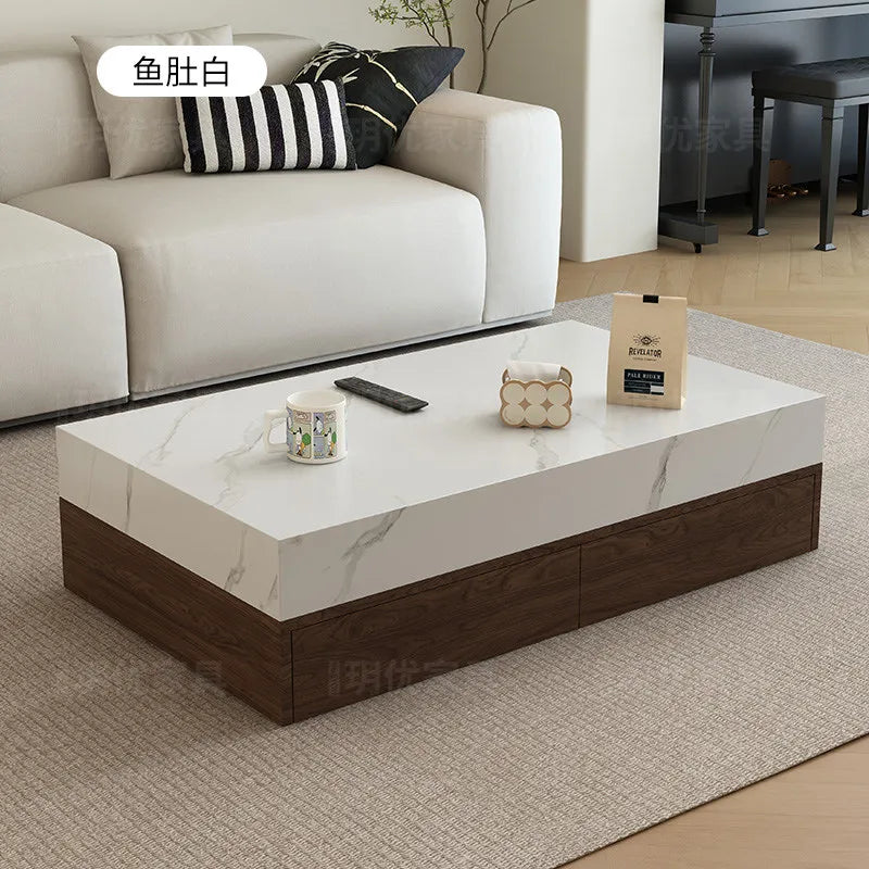table basse moderne marbre noire minimaliste maison tasse télécommande deco 7080cm 120150cm 40cm