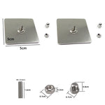 plaques métalliques argentées modernes 5cm 5cm vis écrous fixations murales sans adhésif
