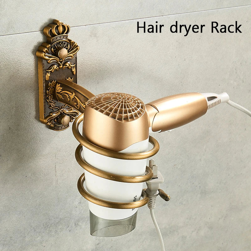 accessoires salle bain doré ornements floraux finition brillante classique porte savon porte gobelet porte
