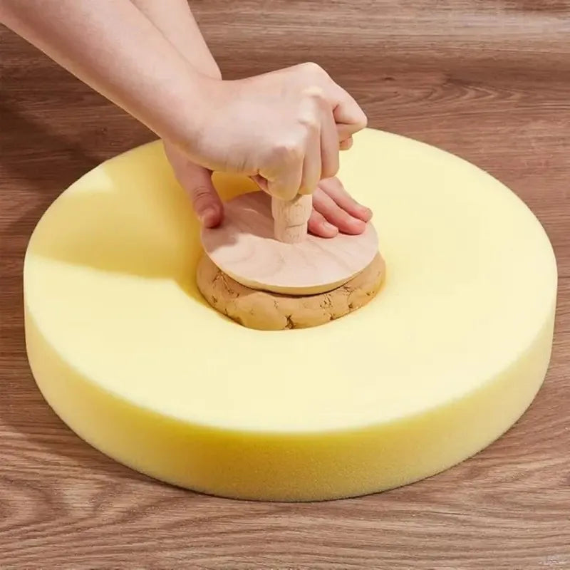 sponge round painting pottery craft yellow artisan drawing crafting ceramics artwork