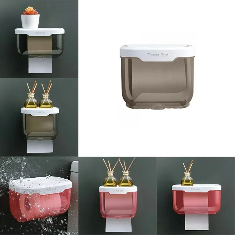 boîte serviettes beige rose moderne adhésive salle bain cuisine organisateur papier toilette opacité texture