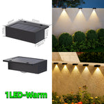 applique murale solaire moderne led noire ip65 extérieure jardin clôture