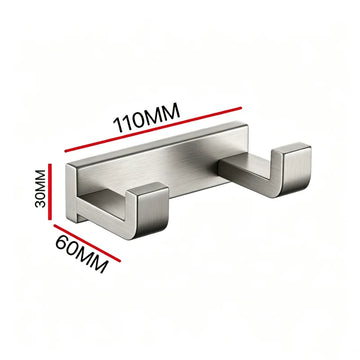 accessoires salle bain porte savon serviette moderne argenté inoxydable brossé minimaliste fixations