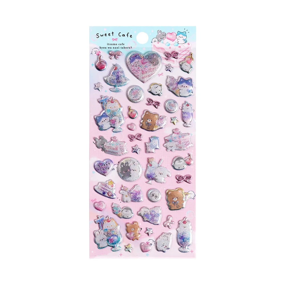 sticker 3d holographique animal mignon gonflé autoadhésif décoration téléphone album cadeau kawaii