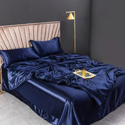 Ensemble de literie en soie pure 4 pièces, housse de couette haut de gamme et taies d'oreiller