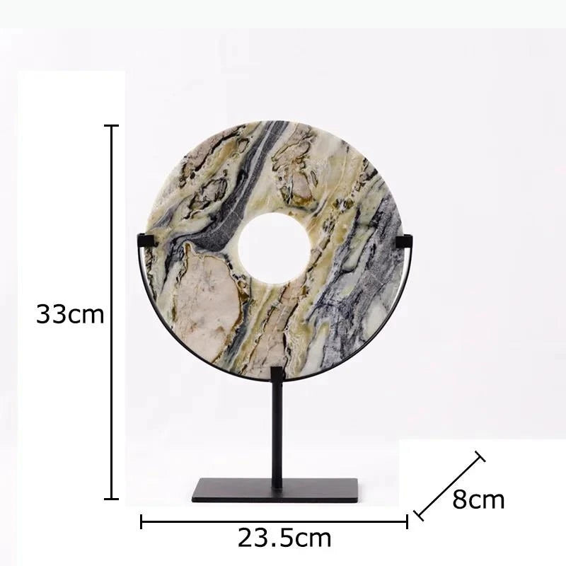 disques decoratifs marbre modernes blanc gris noir beige support metallique decoration maison