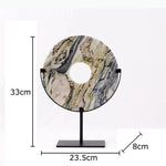 disques decoratifs marbre modernes blanc gris noir beige support metallique decoration maison