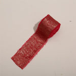 ruban satiné bord effiloché 5mètres polyester largeur 4.5cm couleurs rose rouge gris noir bleu