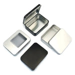boîtes rangement métal modernes argentées noires réutilisables respectueux environnement 95x70x25mm