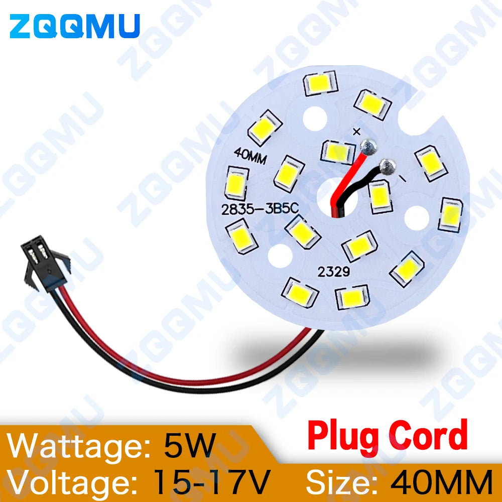 ampoule led plaque 40mm blanc 6000k diodes smd modernes câble connecteur