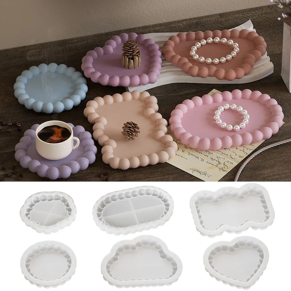 coasters silicone violet rose bleu clair relief moderne élégants bijoux décoration intérieure