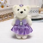 ours peluche blanc doux velouté rubans strass coeurs couronne dorée décoration anniversaire mariage