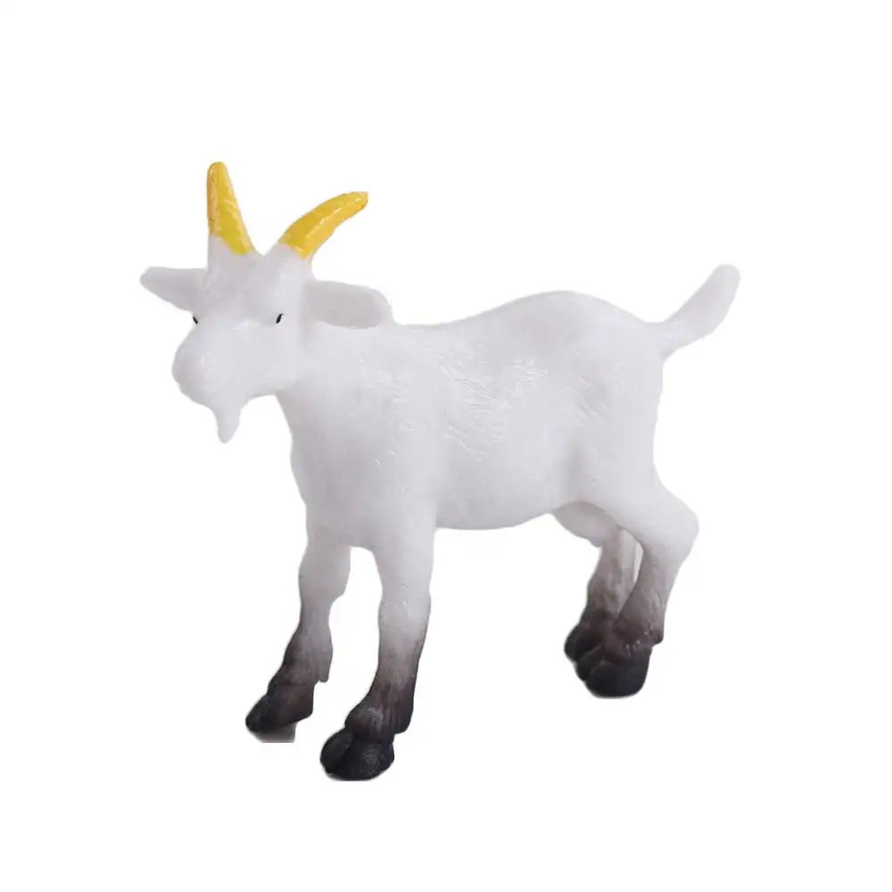 figurines animaux réalistes résine blanche marron cheval cochon chèvre duck goat pig horse