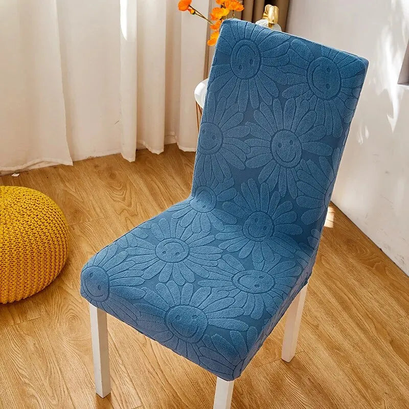 housse chaise rose bleu orange fleurs souriant moderne elasthanne polyester