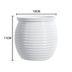 pots fleurs modernes rayures horizontales gris orange rouge blanc