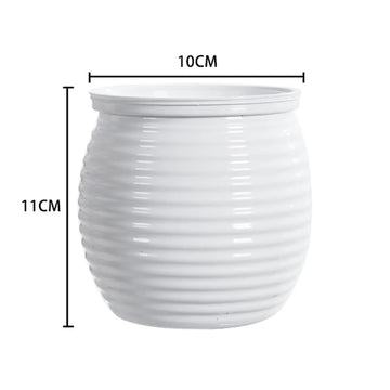 pots fleurs modernes rayures horizontales gris orange rouge blanc