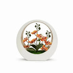 décoration intérieure plaque moderne fleurs artificielles blanc orange rose bleu