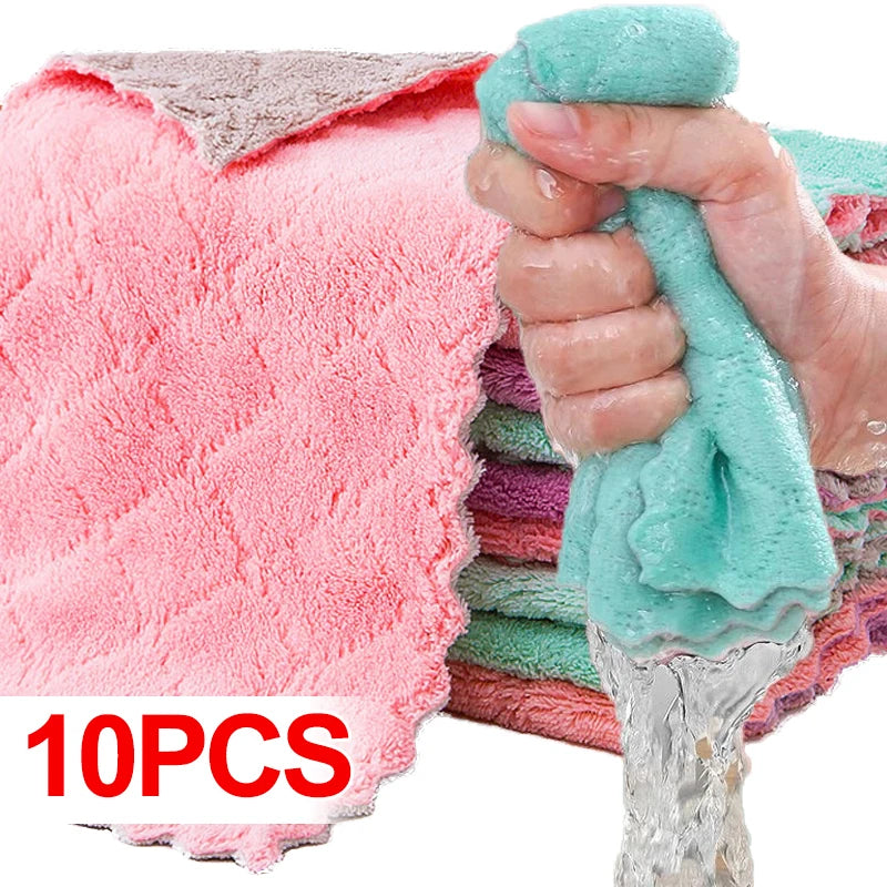 serviettes cuisine microfibre rose gris vert absorbantes double face utilitaires modernes