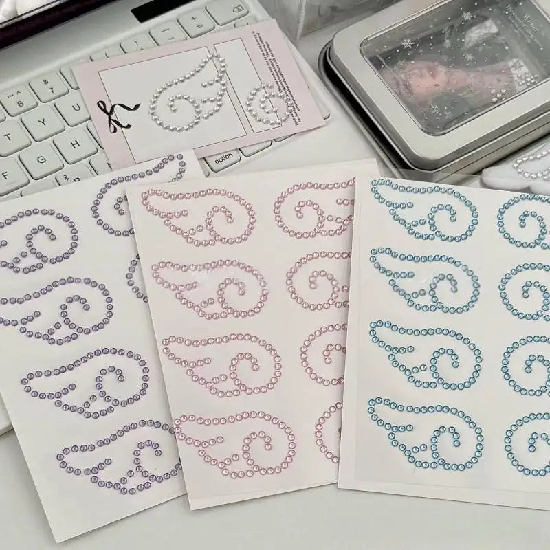 sticker decoratif ailes ange strass blanc rose bleu argent adhésif élégant décoration diy cadeau