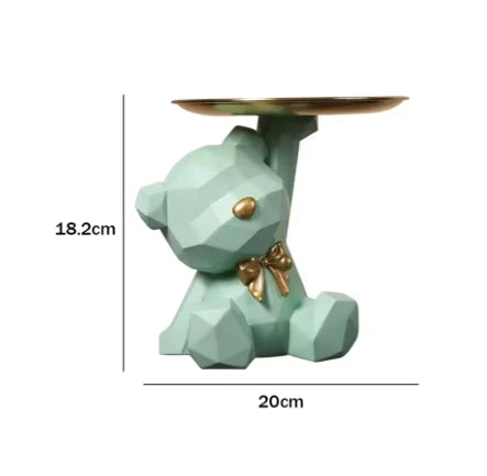 support bijoux moderne ours géométrique blanc rose vert kawaii minimaliste plateforme rangement
