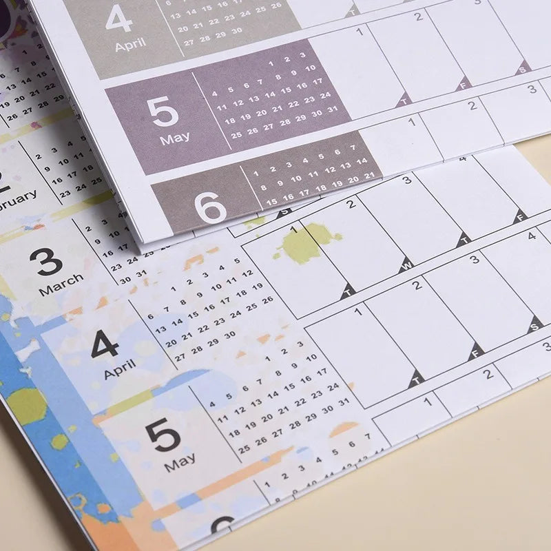 calendrier mural 2026 couleur motif cercle moderne adhésif marqueurs autocollants kawaii fonctionnel transparent opaque