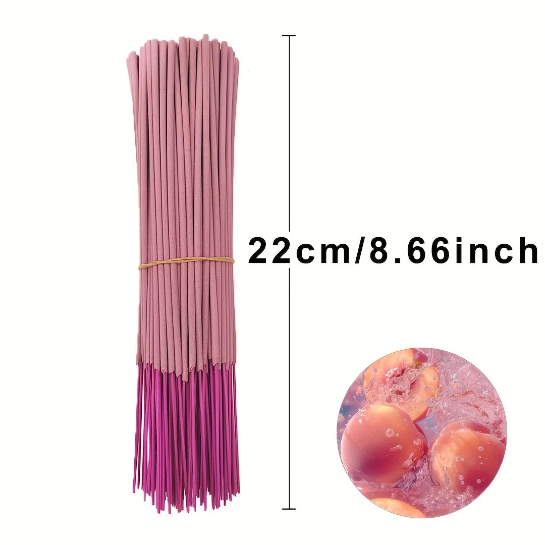 bâtons d'encens aromatiques parfum pêche 22cm moderne minimaliste rose pâle foncé uniforme longue durée