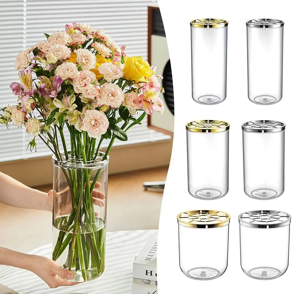 vase transparent moderne pot fleur hydroponie couvercle grille 2600ml 2000ml 1400ml