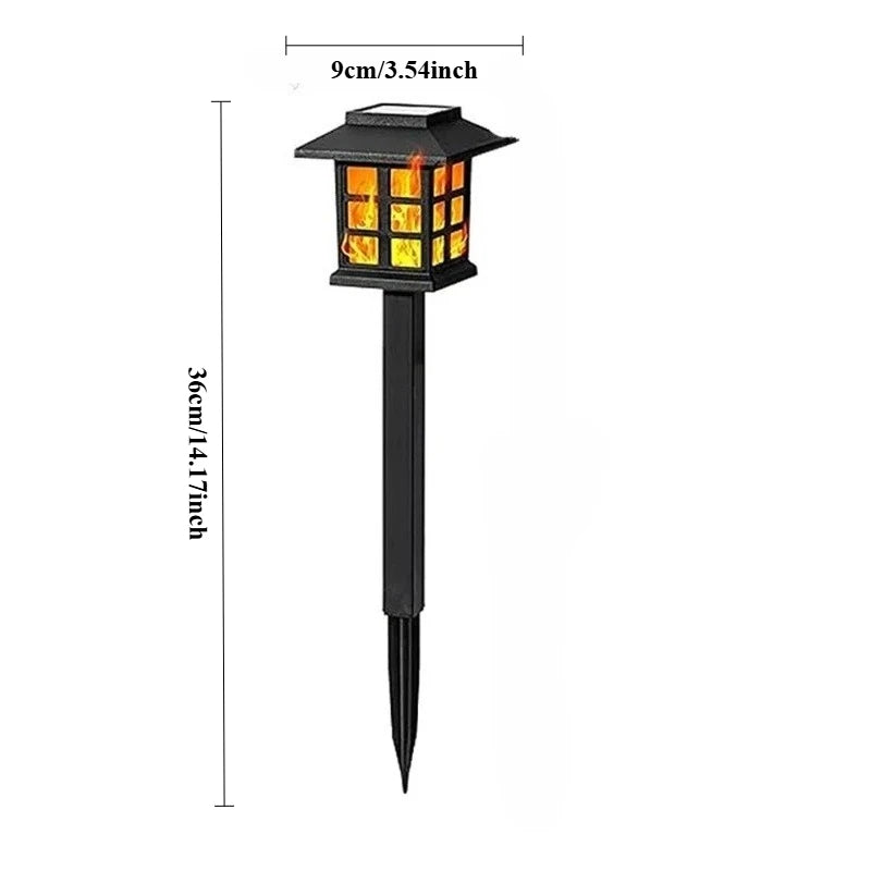 lampe solaire étanche extérieure noire moderne transparente piquet 9cm 36cm led jardin