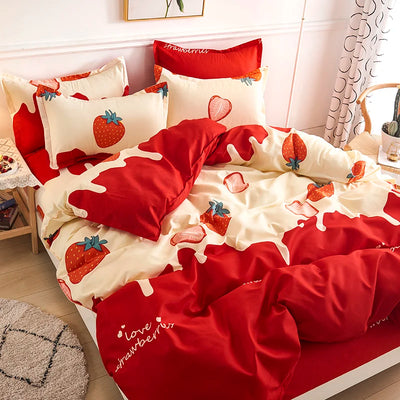 Housse de couette rouge imprimée 220x240 cm