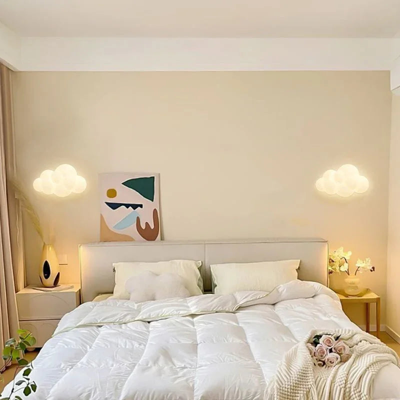 lampe nuage blanc moderne adhésive murale led chambre salon entrée étude