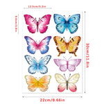 sticker mural papillons multicolores artiste adhésif décoration chambre enfants pvc 22x30cm