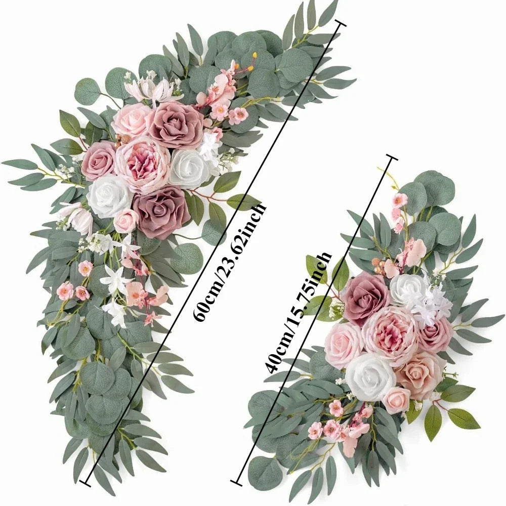 guirlande florale artificielle romantique mariage extérieur decoration maison rose blanc vert