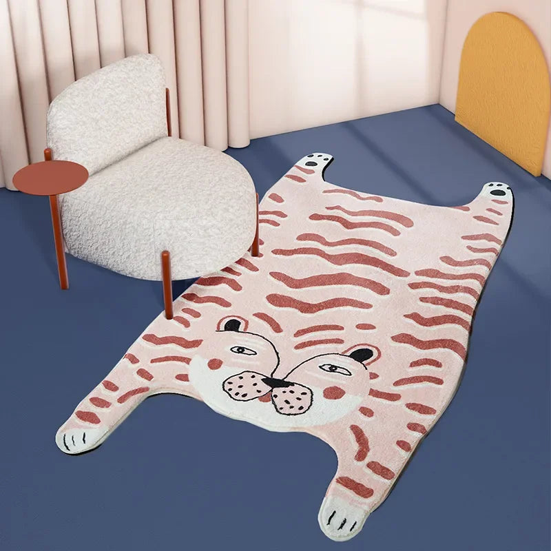 tapis rose tigre orange blanc contemporain cartoon décoration chambre salon machine lavage hand wash