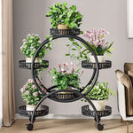 étagère plantes moderne multi niveaux roulettes blanc noir marron doré minimaliste