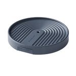 support plante roulettes collecte eau moderne gris clair rayures concentriquesversibleintérieur