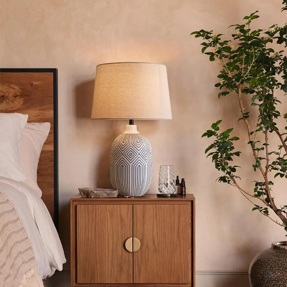 Lampe Wabi-sabi noire pour décoration de chambre à coucher