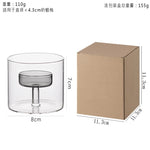 bougeoir moderne verre transparent orange pied simple décoration intérieure bougie