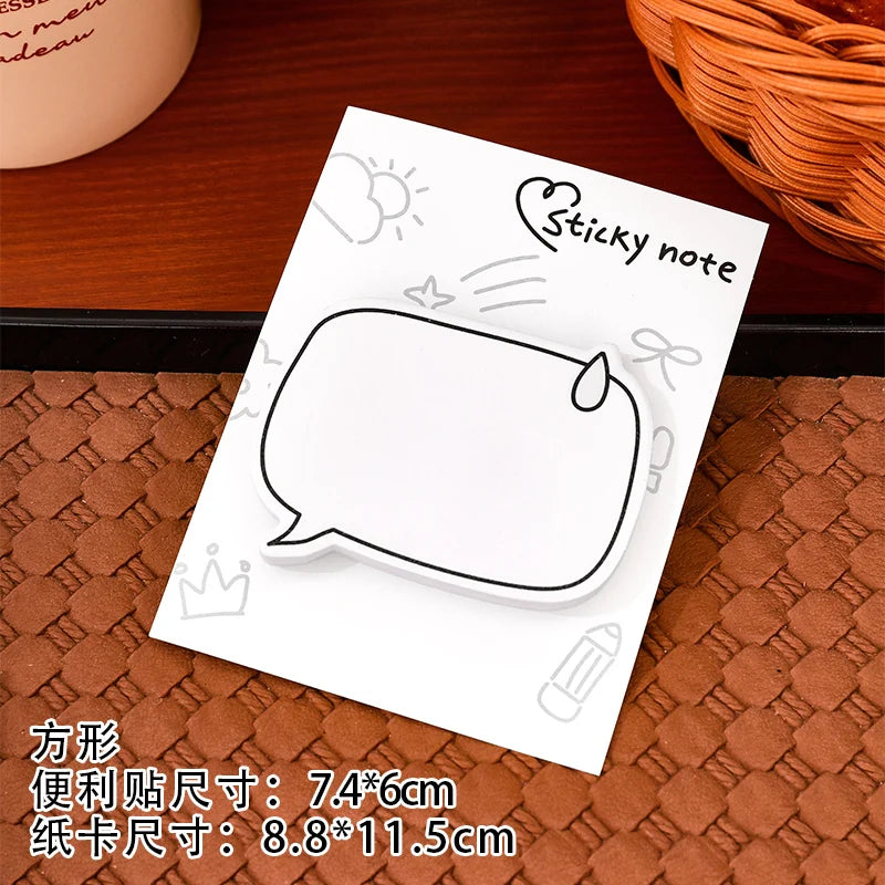 notes autocollantes blancs motifs bulles soleil couronne adhésif moderne graphique scrapbooking fournitures