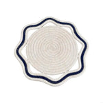 tapis table tissé spirale gris blanc rouge noir respectueux environnement
