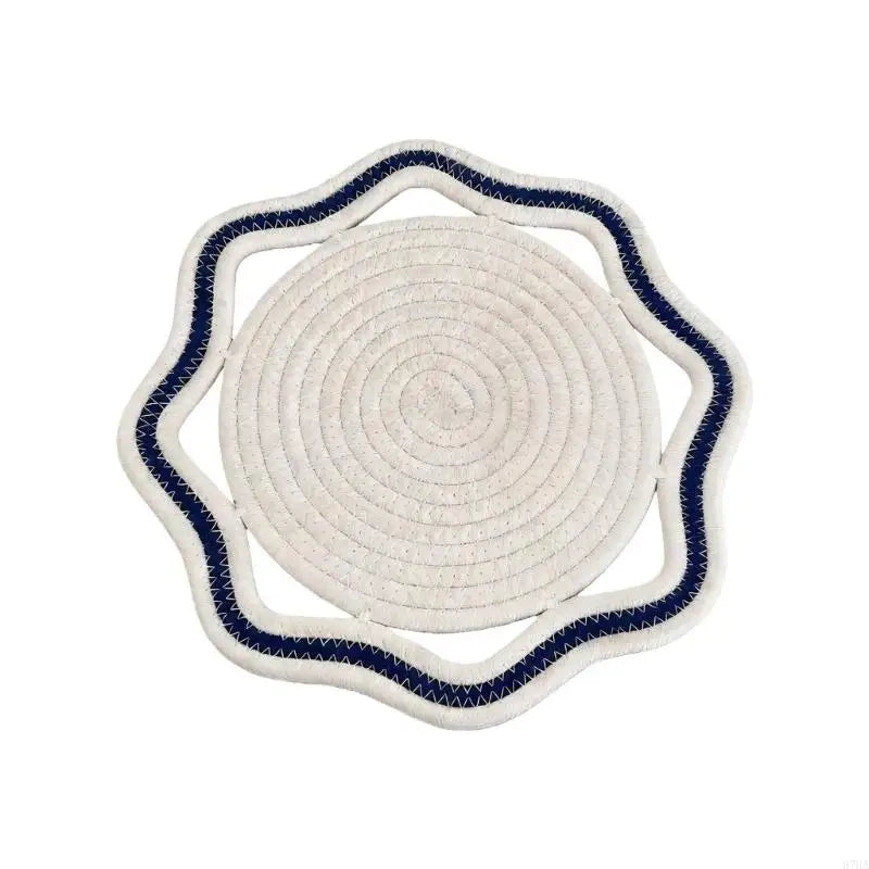 tapis table tissé spirale gris blanc rouge noir respectueux environnement