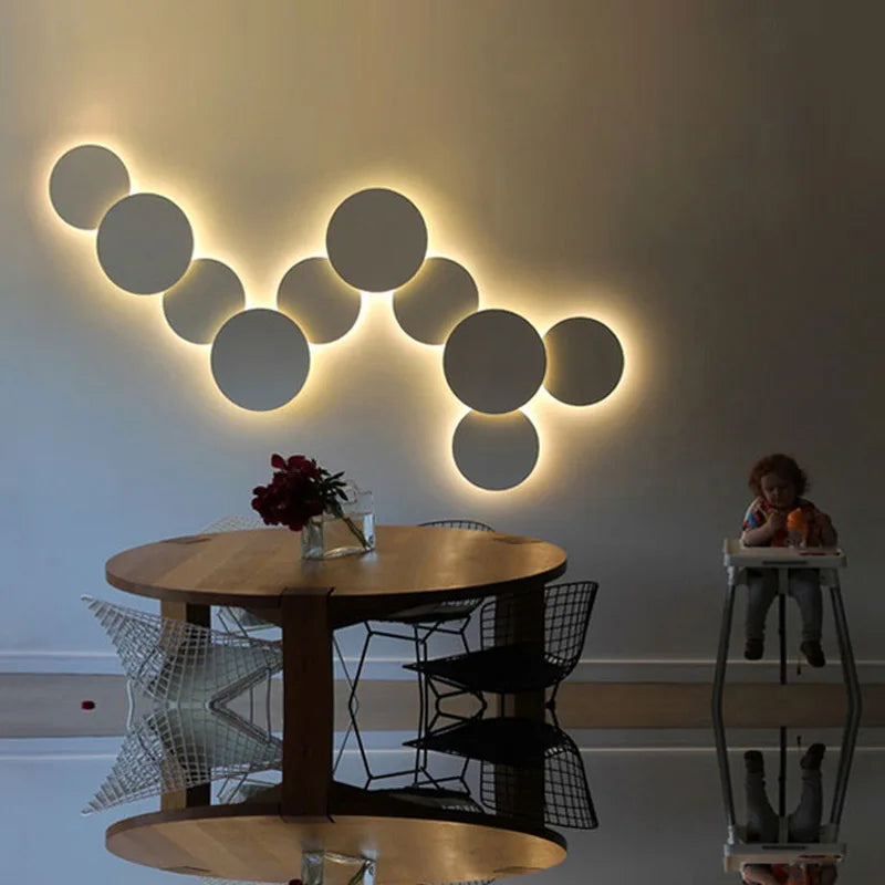 applique murale led moderne minimaliste noir gris blanc 20cm 90260v 30m² cuisine
