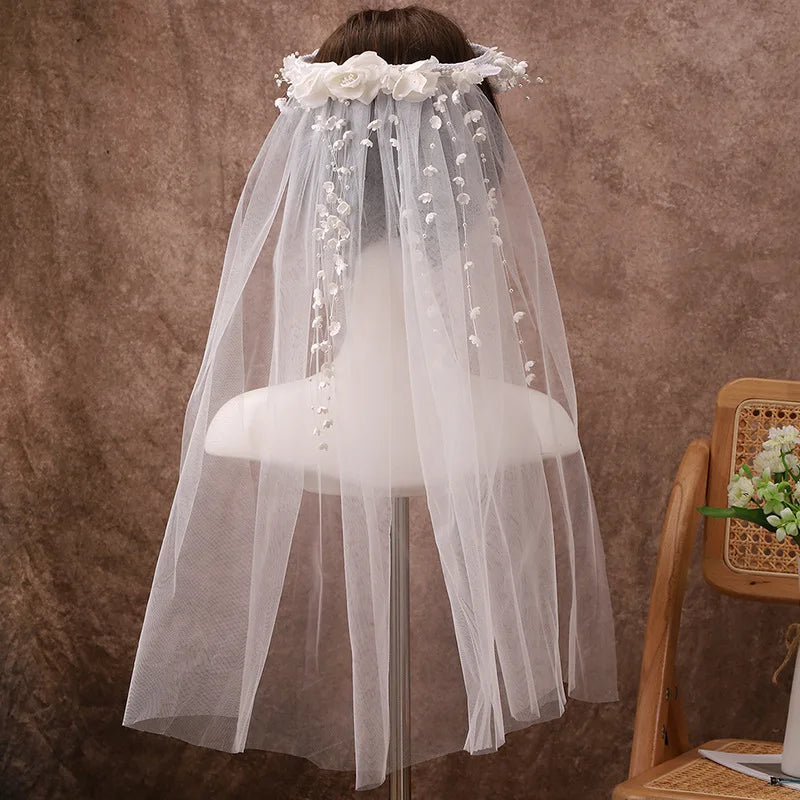 voile mariée blanc fleurs dentelle classique romantique translucent accessoires mariage femme