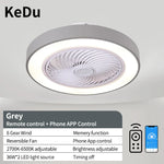 ventilateur lampe led moderne blanc noir doré gris rose bleu rond lisse