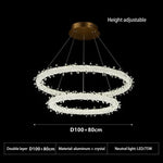 suspension lumineuse moderne cristaux blanc translucide chaînes suspendues