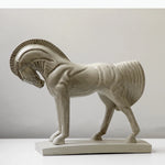 statue cheval moderne texturée beige gris décoration chambre art deco sculpté
