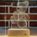 lampe 3d veilleuse led animal compagnie moderne base plate blanc