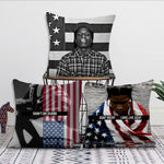 taie d'oreiller carrée 50x50cm polyester motif ASAP ROCKY DON'T BE DUMB moderne fixations