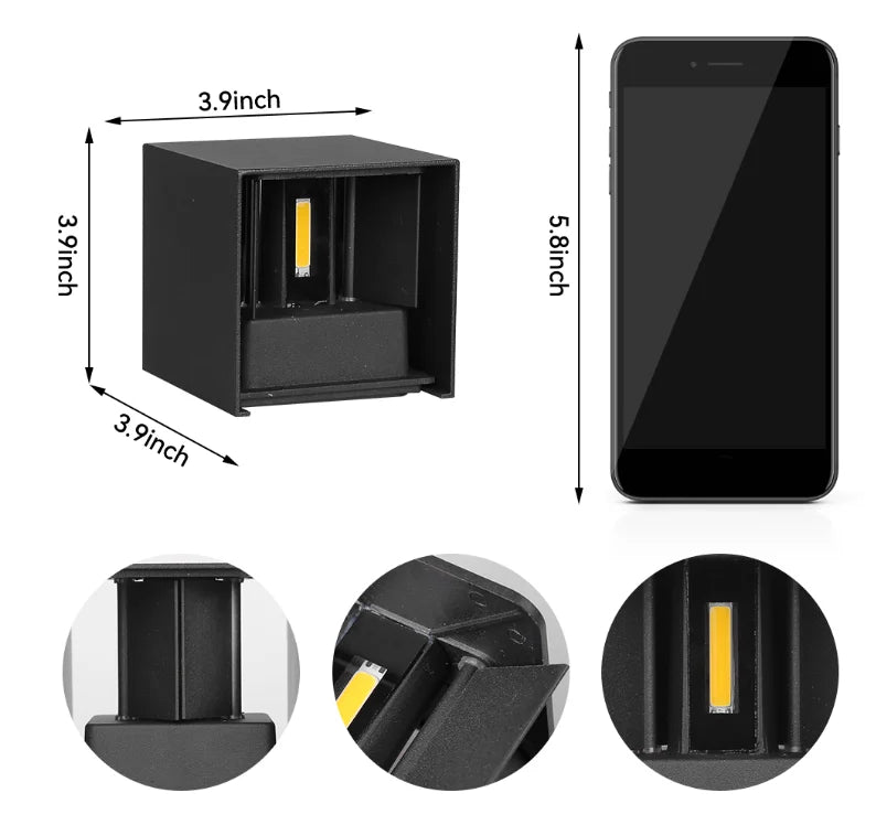 applique murale led moderne noire 12w minimaliste facile chambre salon