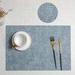 serviettes table tissu lin gris beige bleu clair moderne rustique 43cm 30cm